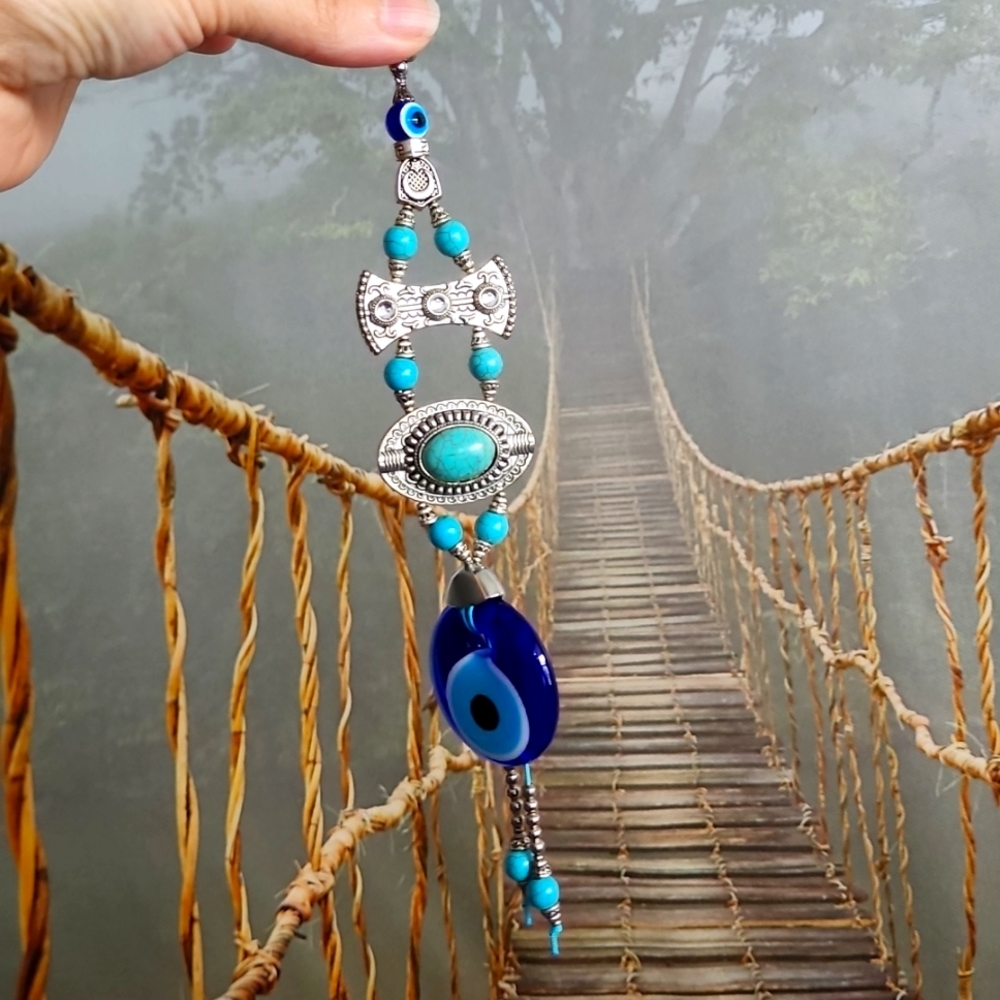 Beautiful Evil Eye with Ottoman Style turquoise stone wall decor